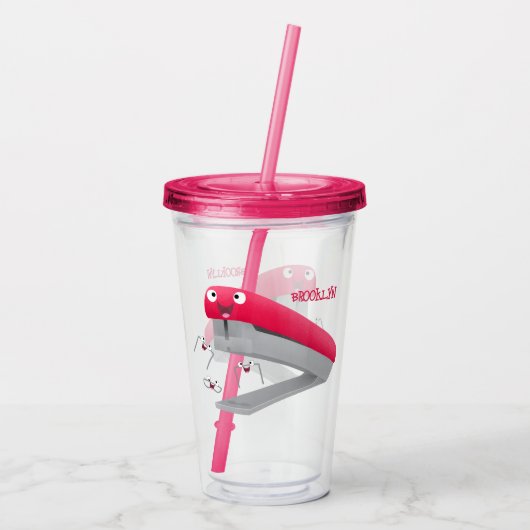 Niedlicher Cartoon Acryltrinkbecher (Rückseite)