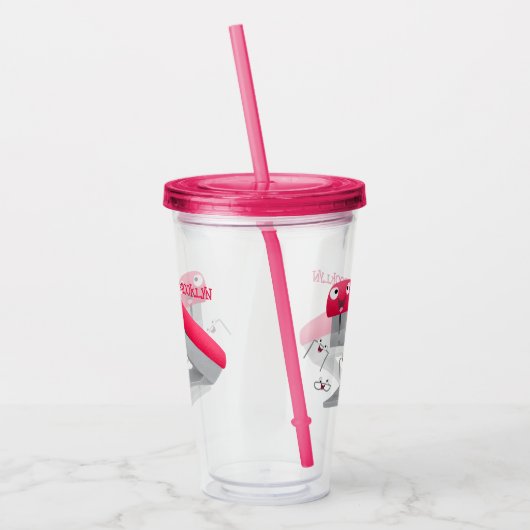 Niedlicher Cartoon Acryltrinkbecher (Links)