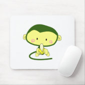 Niedlicher Cartoon-Affe, der eine Banane isst Mousepad (Mit Mouse)