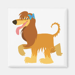 Niedlicher Cartoon, afghanisches Hound Magnet