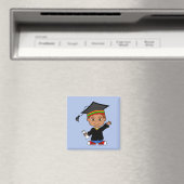 Niedlicher Cartoon Afrikanischer Graduate Magnet (In Situ (Geschirrspüler))