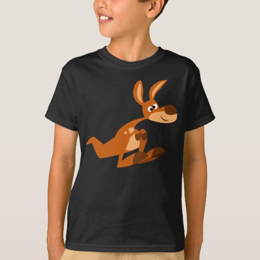 Niedlicher Cartoon Albern Kangaroo Kinder T - Shir T-Shirt (Vorderseite)