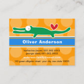 Niedlicher Cartoon Alligator Farbvolles Kid Profil Telefonnummerkarte (Vorderseite)