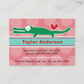 Niedlicher Cartoon Alligator Farbvolles Kid Profil Telefonnummerkarte (Vorderseite)