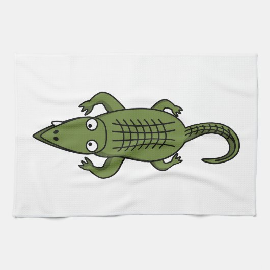 Niedlicher Cartoon-Alligator Geschirrtuch (Horizontal)