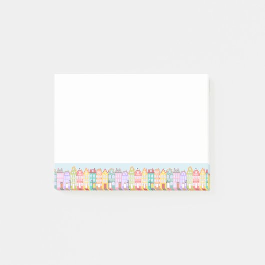 Niedlicher Cartoon Altstadt Postit® - Hinweise Post-it Klebezettel (Vorderseite)