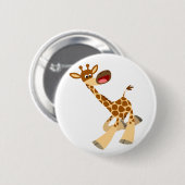 Niedlicher Cartoon Ambling Giraffe Button Abzeiche (Vorne & Hinten)