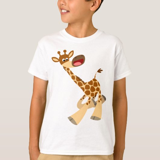 Niedlicher Cartoon Ambling Giraffe Children T - Sh T-Shirt (Vorderseite)