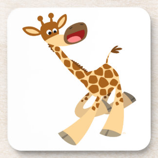 Niedlicher Cartoon Ambling Giraffe Cork Untersetze Getränkeuntersetzer