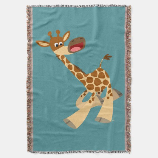 Niedlicher Cartoon Ambling Giraffe Decke (Vorderseite Vertikal)