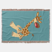 Niedlicher Cartoon Ambling Giraffe Decke (Vorderseite)