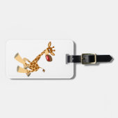 Niedlicher Cartoon Ambling Giraffe Gepäckmarke Gepäckanhänger (Vorderseite horizontal)