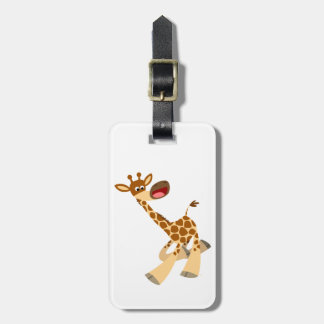 Niedlicher Cartoon Ambling Giraffe Gepäckmarke Gepäckanhänger