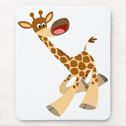 Niedlicher Cartoon Ambling Giraffe Mousepad (Vorne)