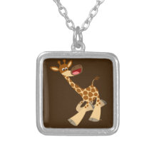 Niedlicher Cartoon Ambling Giraffe Necklace