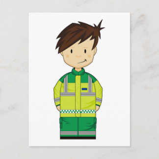 Niedlicher Cartoon Ambulance EMT Postkarte