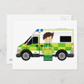 Niedlicher Cartoon Ambulance und EMT Postkarte (Vorne/Hinten)