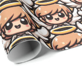 Niedlicher Cartoon Angel Geschenkpapier (Rolleneckpunkt)