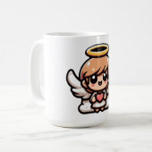 Niedlicher Cartoon Angel Kaffeetasse (Vorderseite Links)