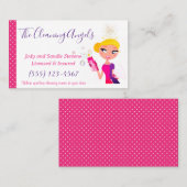 Niedlicher Cartoon Angel Maid House Reinigungsserv Visitenkarte (Vorne/Hinten)