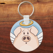 Niedlicher Cartoon Angel Pig Schlüsselanhänger (Vorderseite)