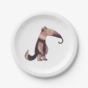 niedlicher Cartoon Anteater Pappteller