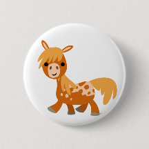 Niedlicher Cartoon Appaloosa Pony Button Abzeichen