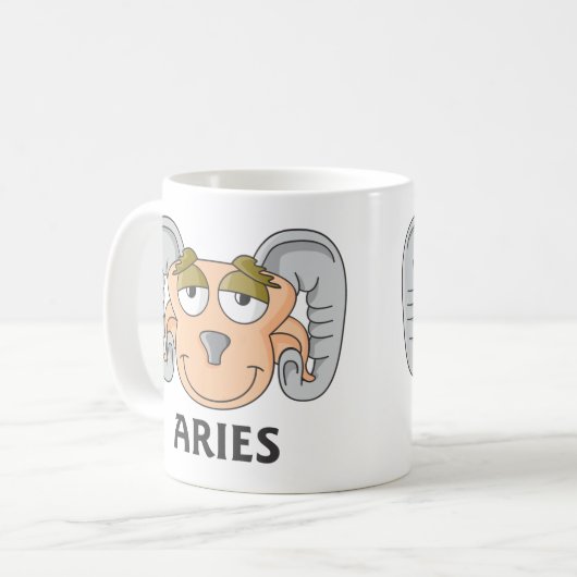 Niedlicher Cartoon Aries Ram Kaffeetasse (Vorderseite Links)