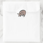 Niedlicher Cartoon Armadillo Runder Aufkleber (Tasche)