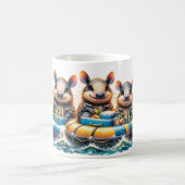 Niedlicher Cartoon Armadillos mit Spaß am Fluss Kaffeetasse (Mittel)