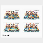 Niedlicher Cartoon Armadillos mit Spaß am Fluss Rechteckiger Aufkleber (Blatt)