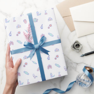 Niedlicher Cartoon Arzt, der die Doodle stillen Geschenkpapier