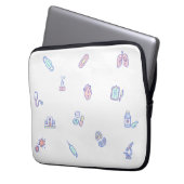 Niedlicher Cartoon Arzt, der die Doodle stillen Laptopschutzhülle (Vorderseite Links)