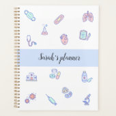 Niedlicher Cartoon Arzt, der die Doodle stillen Planer (Vorderseite)