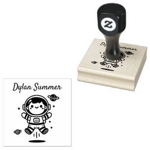 Niedlicher Cartoon Astronaut Gummistempel