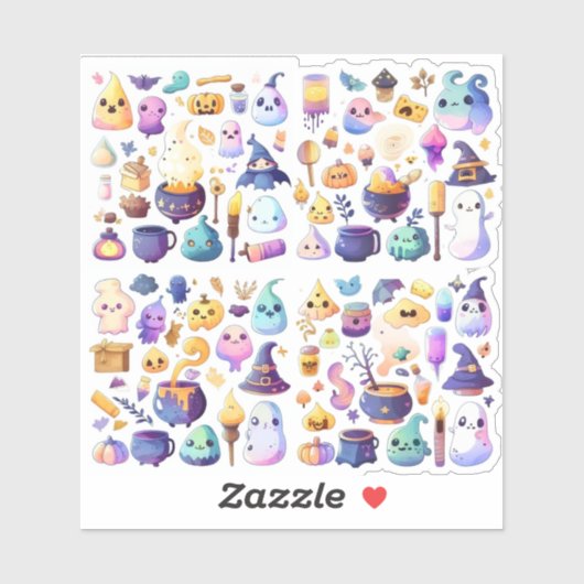 Niedlicher Cartoon Aufkleber (Blatt)