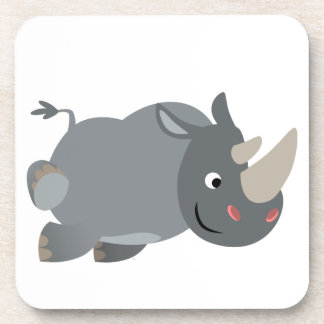Niedlicher Cartoon Aufladen von Rhino-Untersetzer Getränkeuntersetzer