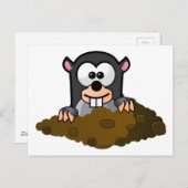 Niedlicher Cartoon aus dem Boden auftaucht Postkarte (Vorne/Hinten)
