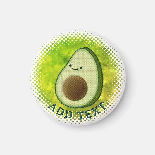 Niedlicher Cartoon Avocado Aquarellfarbe Magnet (Vorne)