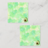 Niedlicher Cartoon Avocado Aquarellfarbe Mitteilungskarte (Vorne/Hinten)
