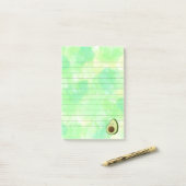 Niedlicher Cartoon Avocado Aquarelluntergrund Post-it Klebezettel (Auf Schreibtisch)