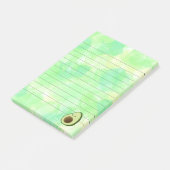 Niedlicher Cartoon Avocado Aquarelluntergrund Post-it Klebezettel (angewinkelt)