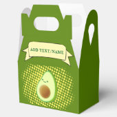 Niedlicher Cartoon Avocado auf dem gelben Vortex Geschenkschachtel (Geöffnet)