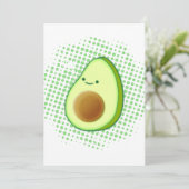 Niedlicher Cartoon Avocado auf störendem Vortex Einladung (Stehend Vorderseite)