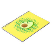 Niedlicher Cartoon Avocado auf störendem Vortex Notizblock (Linke Seite)