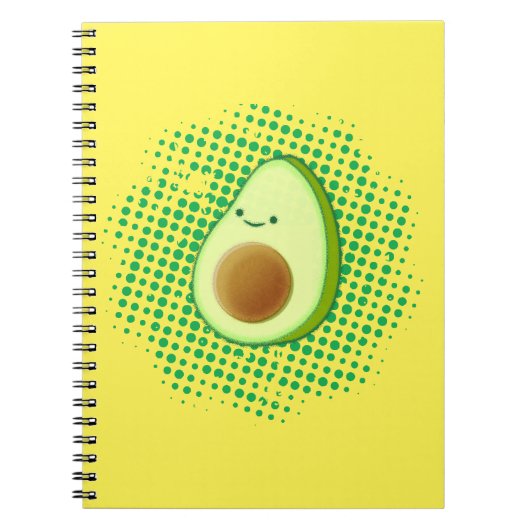 Niedlicher Cartoon Avocado auf störendem Vortex Notizblock (Vorderseite)
