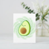 Niedlicher Cartoon Avocado auf störendem Vortex Postkarte (Stehend Vorderseite)