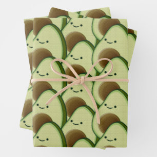 Niedlicher Cartoon Avocado Decorative Geschenkpapier Set
