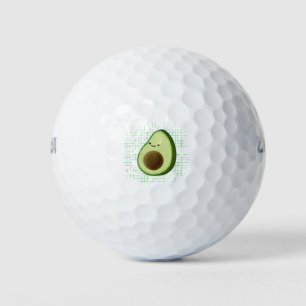 Niedlicher Cartoon Avocado im Hintergrund Golfball