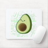Niedlicher Cartoon Avocado im Hintergrund Mousepad (Mit Mouse)
